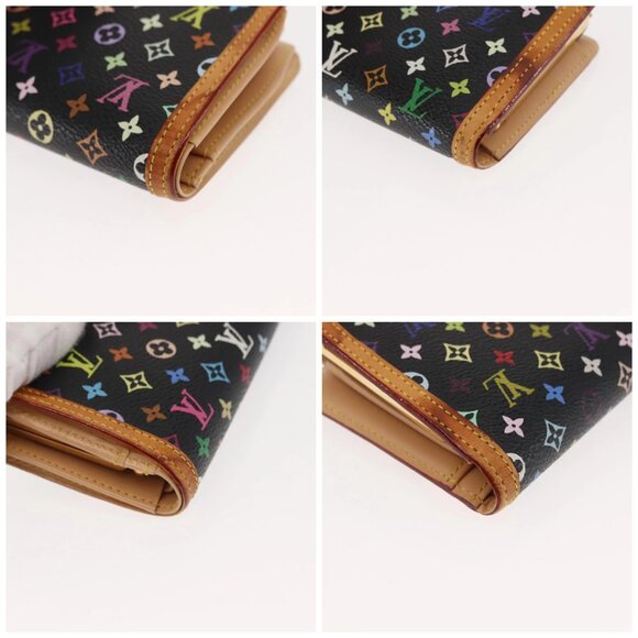 LOUIS VUITTON Multicolor Portefeuille Viennois Wallet Black M92988 Auth 146412 - Picture 14 of 16